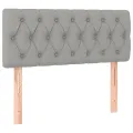 cadre de lit matelas LED Gris clair 100x200 cm Tissu