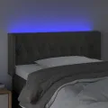 Tête de lit à LED Gris foncé 103x16x78/88 cm Velours