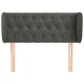 Tête de lit avec oreilles Gris foncé 103x23x78/88 cm Velours