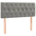 cadre de lit et matelas Gris clair 100x200cm Velours