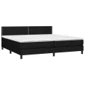 cadre de lit avec matelas Noir 200x200 cm Tissu