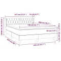 cadre de lit et matelas Gris foncé 140x200cm Velours