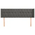 Tête de lit avec oreilles Gris foncé 147x16x78/88 cm Velours