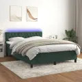 cadre de lit avec matelas LED Vert foncé 140x200 cm