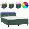 cadre de lit avec matelas LED Vert foncé 140x200 cm