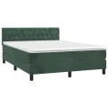 cadre de lit avec matelas LED Vert foncé 140x200 cm