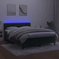 cadre de lit avec matelas LED Vert foncé 140x200 cm
