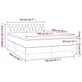 cadre de lit avec matelas LED Vert foncé 140x200 cm