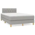 cadre de lit avec matelas Gris clair 120x200cm Tissu