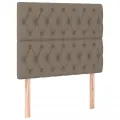 cadre de lit avec matelas Taupe 90x190 cm Tissu
