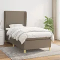 cadre de lit avec matelas Taupe 80x200 cm Tissu