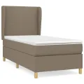 cadre de lit avec matelas Taupe 80x200 cm Tissu