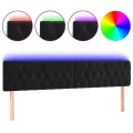 Tête de lit à LED Noir 180x7x78/88 cm Velours