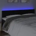 Tête de lit à LED Noir 180x7x78/88 cm Velours