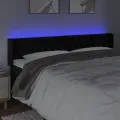 Tête de lit à LED Noir 183x16x78/88 cm Velours