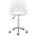 Chaise pivotante de salle à manger Blanc Similicuir