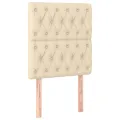 cadre de lit et matelas et LED Crème 80x200cm Tissu