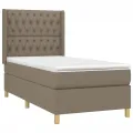 cadre de lit avec matelas Taupe 90x190 cm Tissu