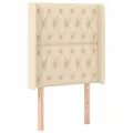 Tête de lit à LED Crème 83x16x118/128 cm Tissu