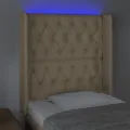 Tête de lit à LED Crème 83x16x118/128 cm Tissu