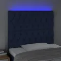 Tête de lit à LED Bleu 100x7x118/128 cm Tissu