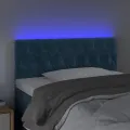 Tête de lit à LED Bleu foncé 100x7x78/88 cm Velours