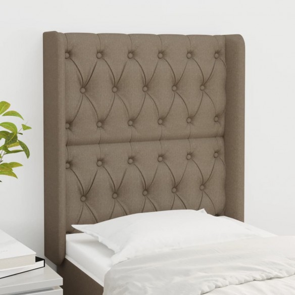 Tête de lit avec oreilles Taupe 83x16x118/128 cm Tissu