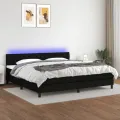 cadre de lit et matelas et LED Noir 200x200 cm Tissu