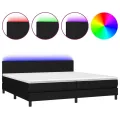 cadre de lit et matelas et LED Noir 200x200 cm Tissu