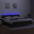 cadre de lit et matelas et LED Noir 200x200 cm Tissu