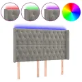 Tête de lit à LED Gris clair 163x16x118/128 cm Velours