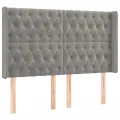 Tête de lit à LED Gris clair 163x16x118/128 cm Velours