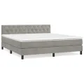 cadre de lit et matelas Gris clair 160x200cm Velours