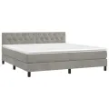 cadre de lit et matelas Gris clair 160x200cm Velours