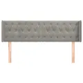Tête de lit avec oreilles Gris clair 163x16x78/88 cm Velours