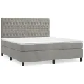 cadre de lit et matelas Gris clair 180x200cm Velours