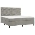 cadre de lit et matelas Gris clair 180x200cm Velours