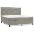cadre de lit et matelas Gris clair 180x200cm Velours