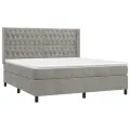 cadre de lit et matelas Gris clair 180x200cm Velours