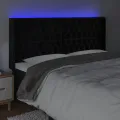 Tête de lit à LED Noir 183x16x118/128 cm Velours