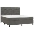 cadre de lit matelas et LED Gris foncé 180x200 cm