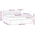 cadre de lit et matelas Gris foncé 180x200cm Velours