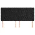 Têtes de lit 4 pcs Noir 90x7x78/88 cm Velours