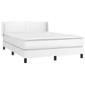 cadre de lit avec matelas Blanc 140x190cm Similicuir