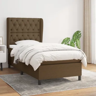 cadre de lit avec matelas Marron foncé 80x200 cm