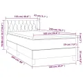 cadre de lit avec matelas Gris foncé 100x200cm Tissu