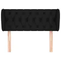 Tête de lit avec oreilles Noir 103x23x78/88 cm Tissu