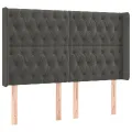 cadre de lit matelas et LED Gris foncé 140x200 cm
