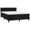cadre de lit avec matelas Noir 140x200 cm Velours