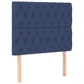 cadre de lit et matelas et LED Bleu 120x200 cm Tissu